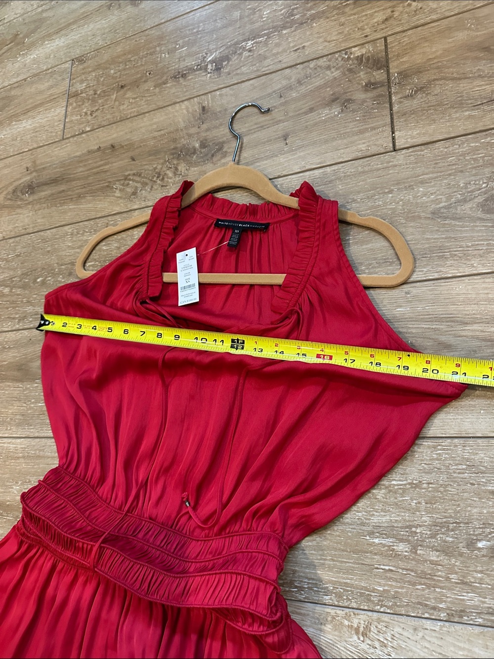 NWT WHBM Beautiful Red Lightweight Silky Dress Size X Small - Picture 10 of 14